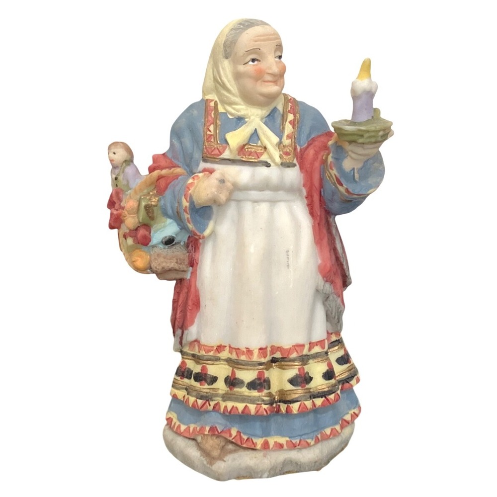 VTG 1992 Babouschka Russia Figurine Candle Holder International Santa‎